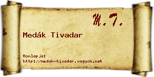Medák Tivadar névjegykártya